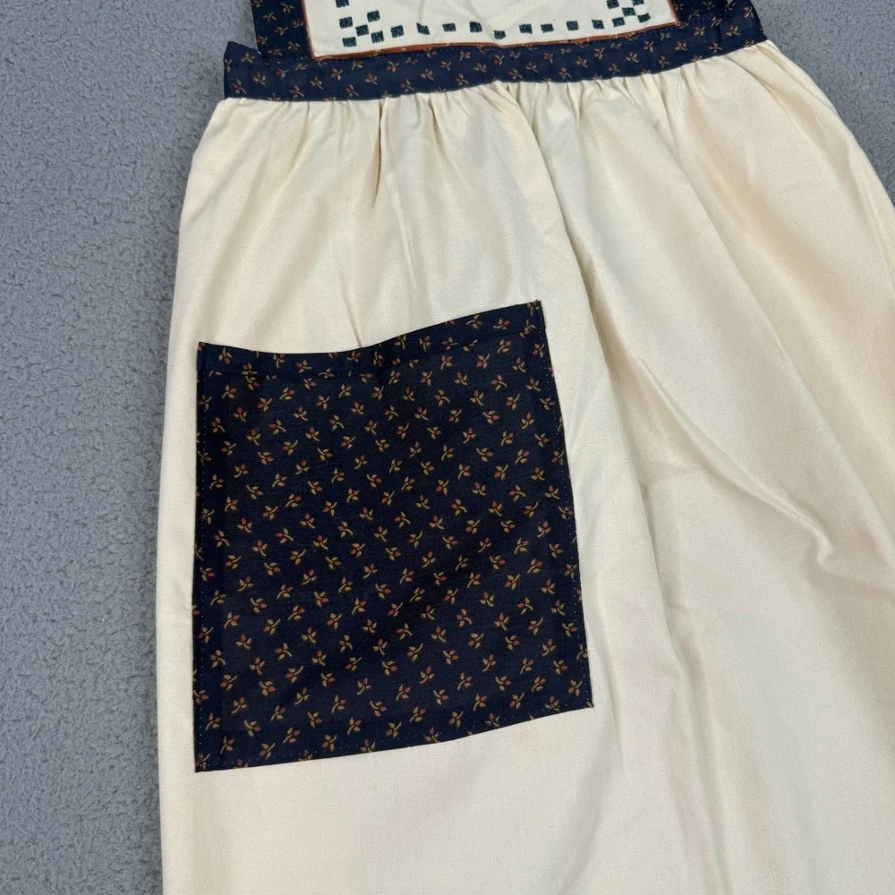 VTG Handmade Full Bib Apron Welcome House Primitive Country Cottagecore Prairie